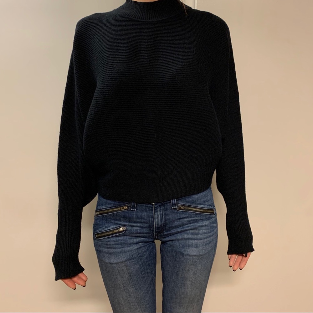 ZARA Black Half Turtleneck Knit